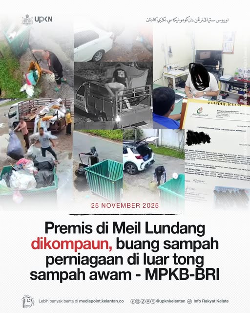 PREMIS DIKOMPAUN, BUANG SAMPAH PERNIAGAAN DI LUAR TONG SAMPAH AWAM